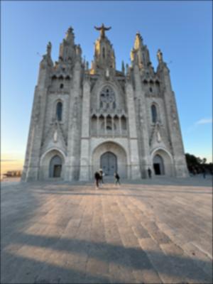 blurred church of sacred heart