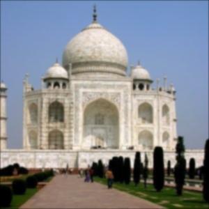 blurred taj mahal