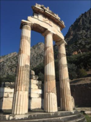 blurred tholos of delphi